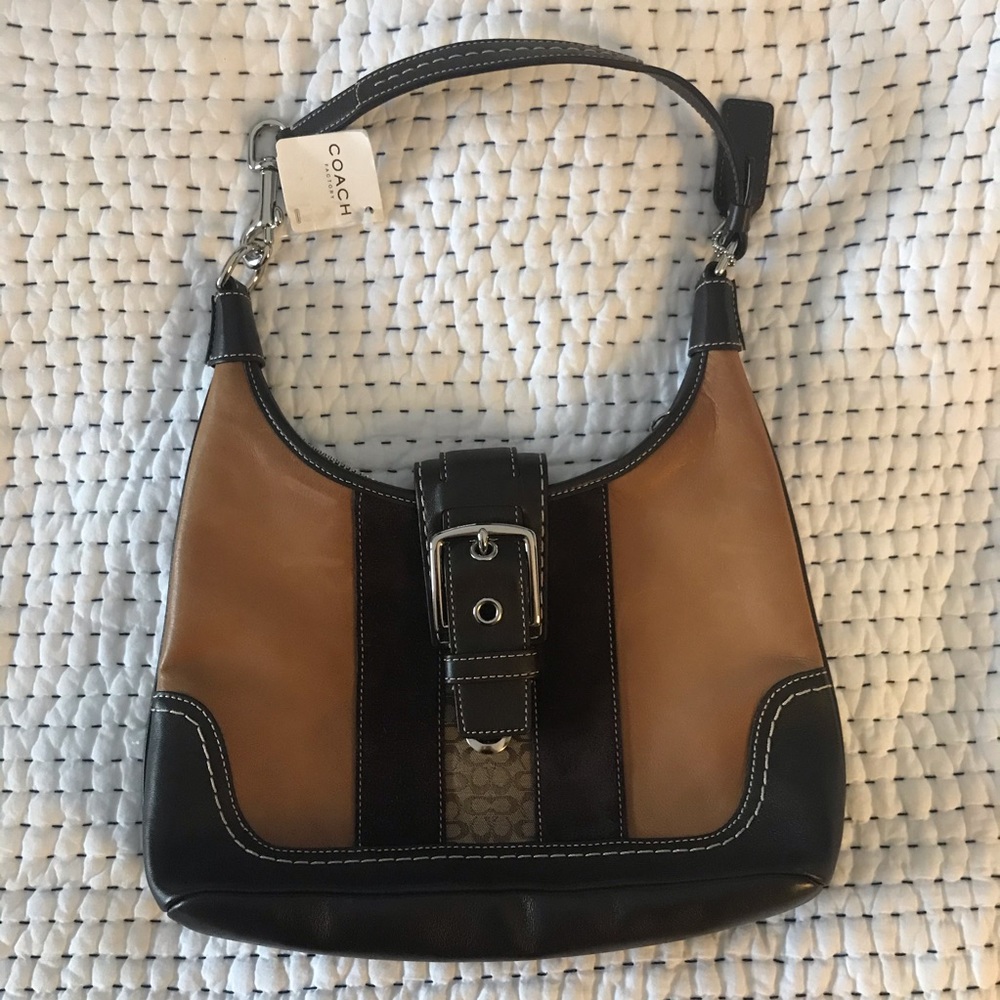 Authentic COACH, Tan/Brown Mini Hobo